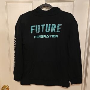 Primark Black Hoodie with Blue Text